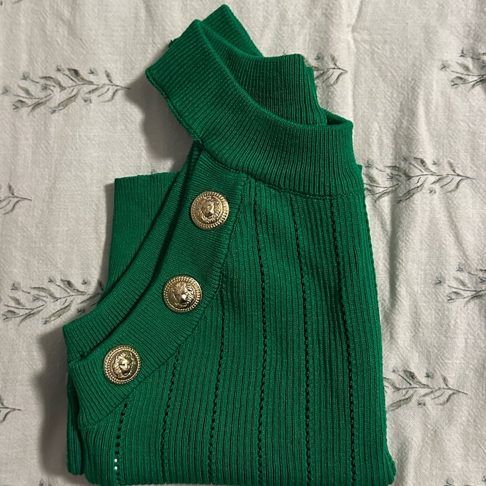 Immodel Green Ribbed Knit Top - Picture 6 of 6